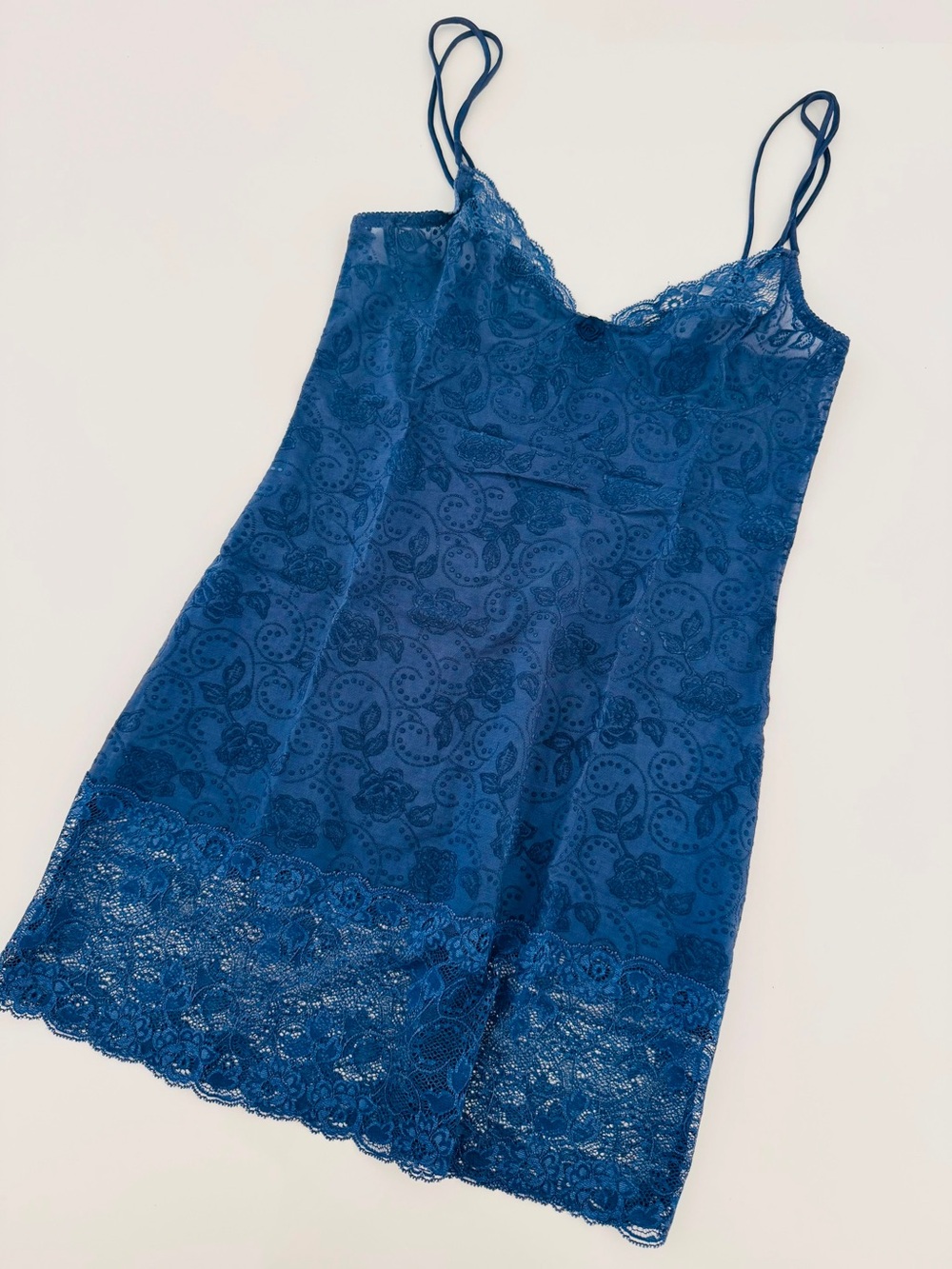La Perla x Malizia Blue Lace Slip slip dress
